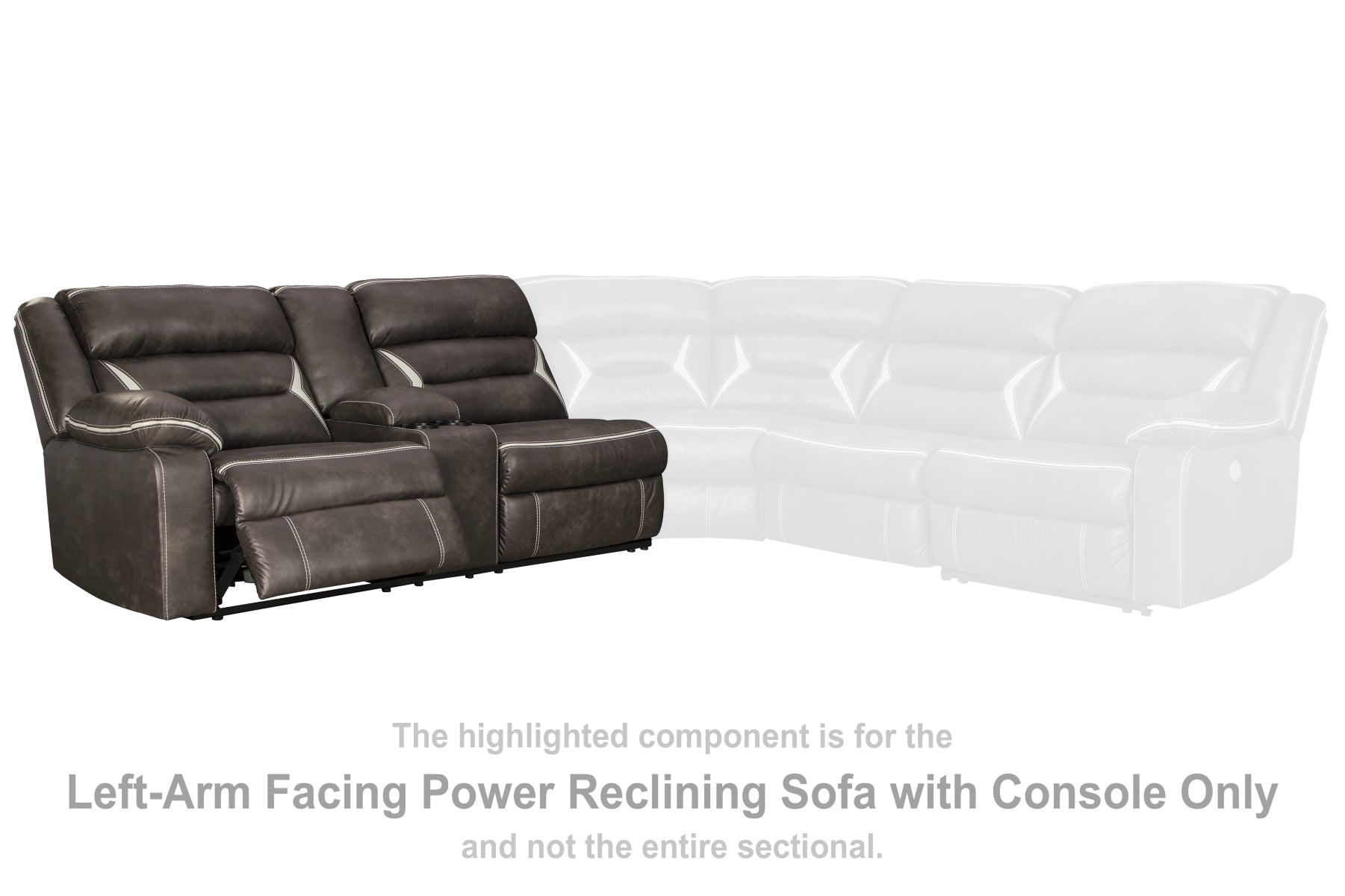 Kincord Left-Arm Facing Power Reclining Sofa with Console
