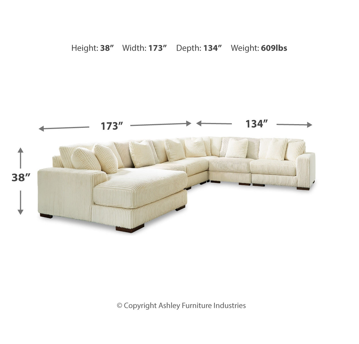 Lindyn 6-Piece Sectional with Ottoman