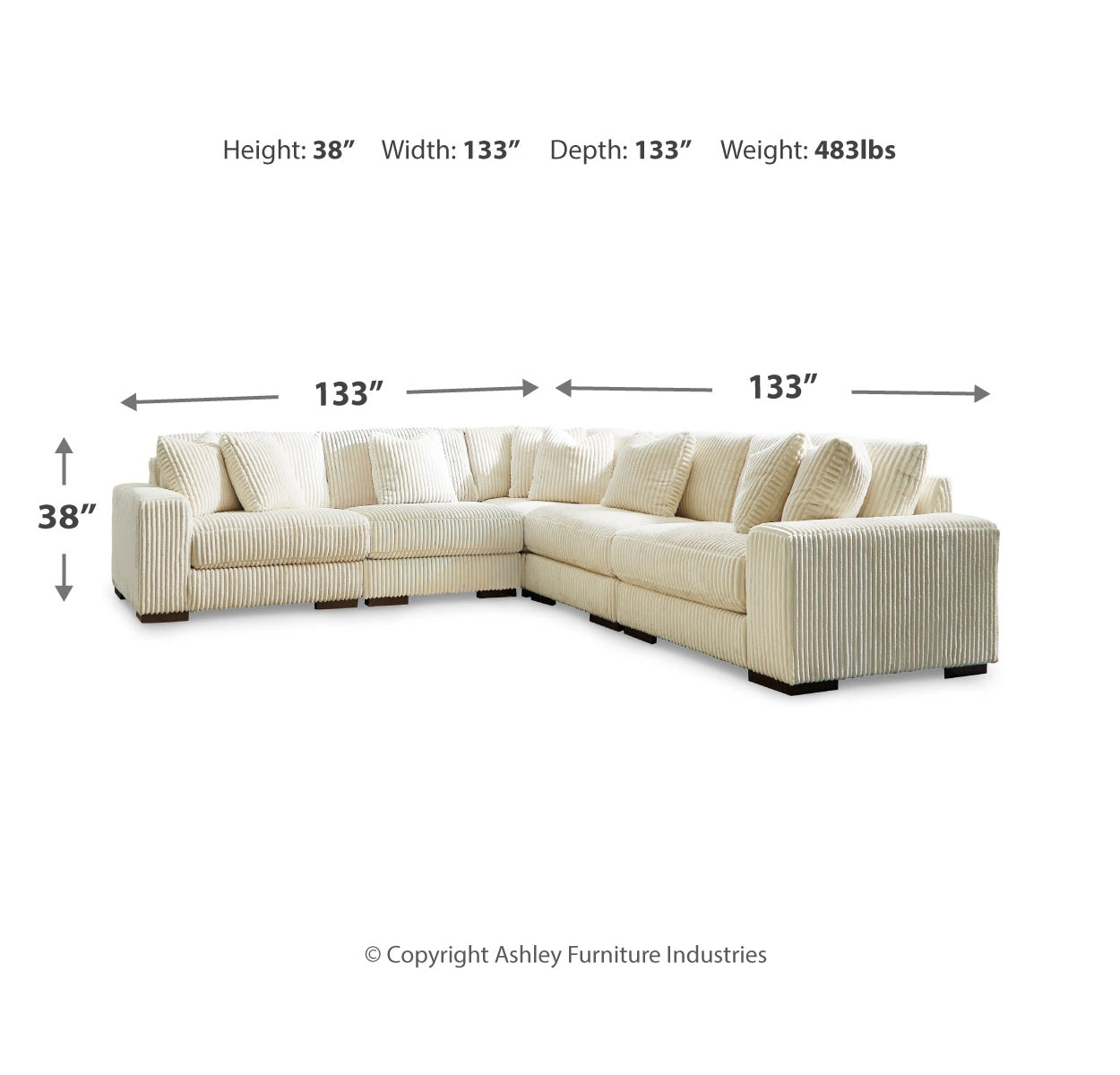 Lindyn 5-Piece Sectional with Ottoman