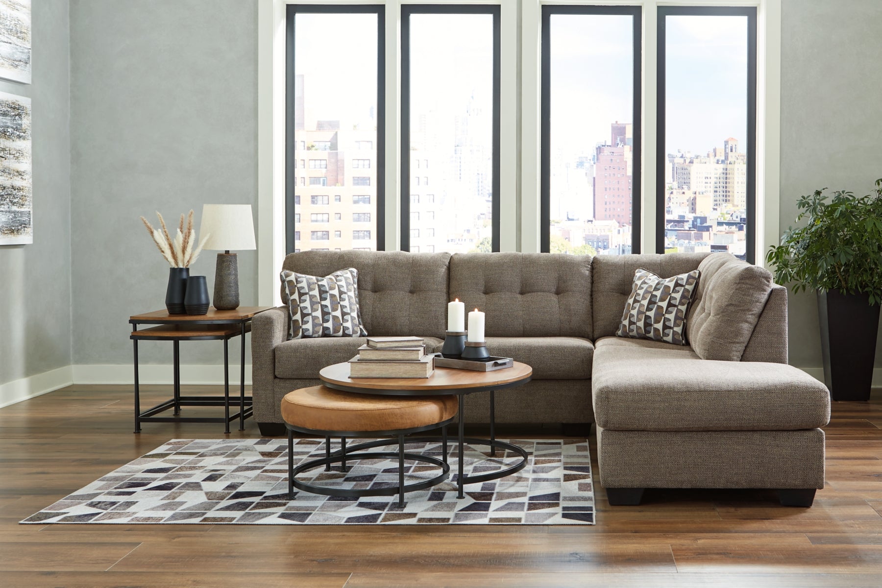 Mahoney 2-Piece Sectional with Ottoman
