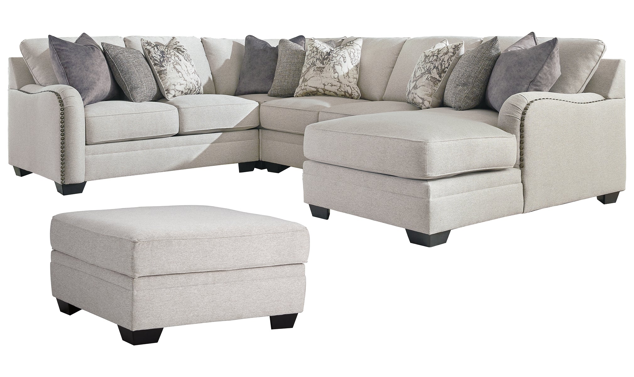 Dellara 4-Piece Sectional with Ottoman