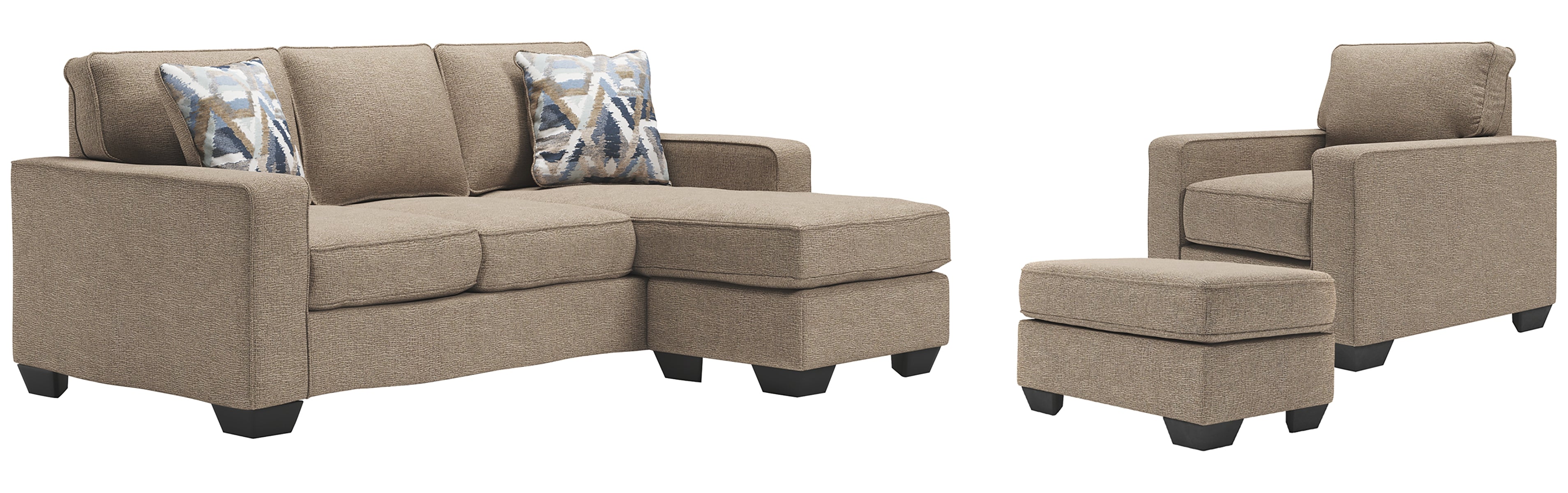 Greaves Sofa Chaise, Chair, and Ottoman