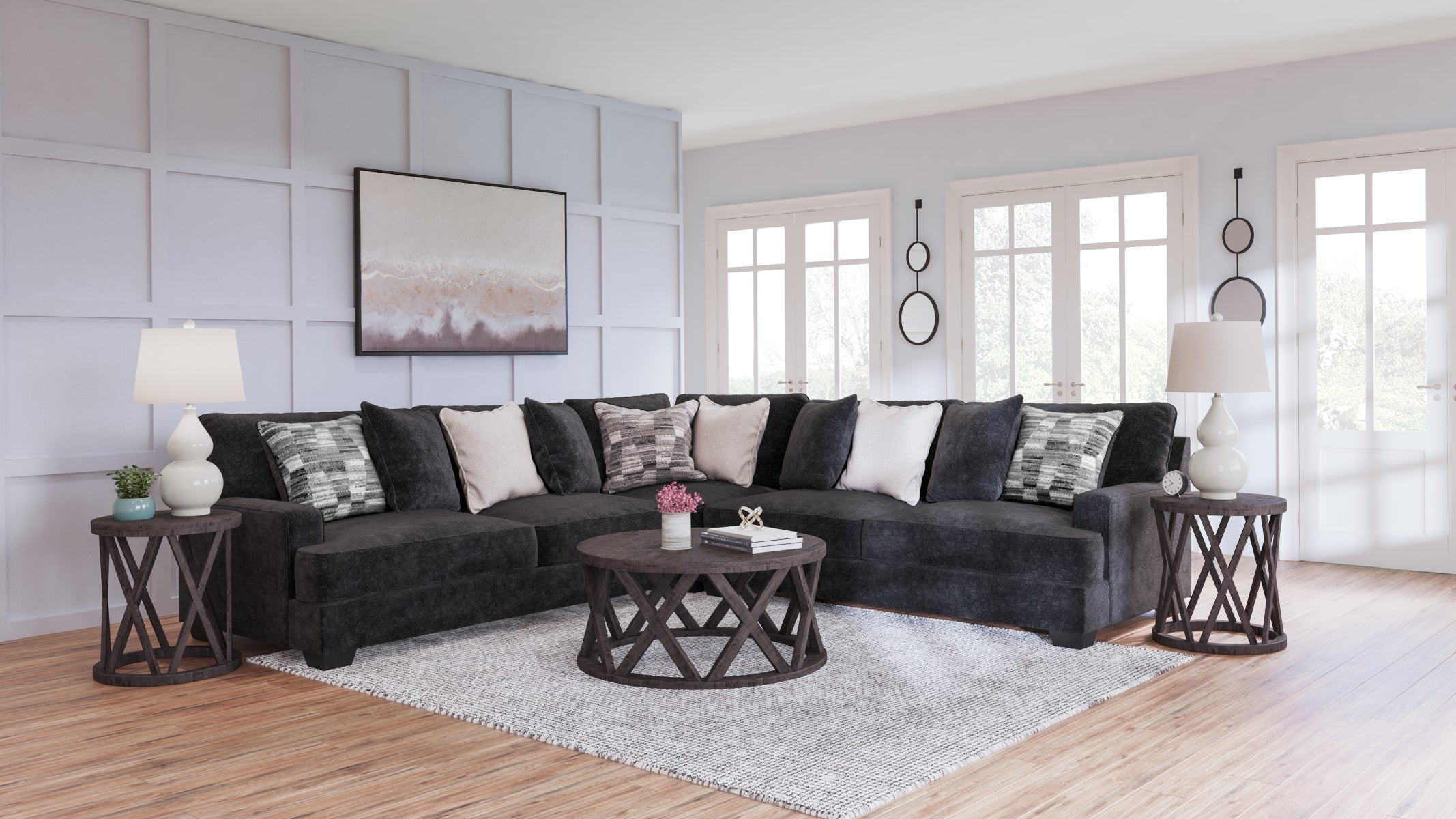 Lavernett 3-Piece Sectional with Ottoman
