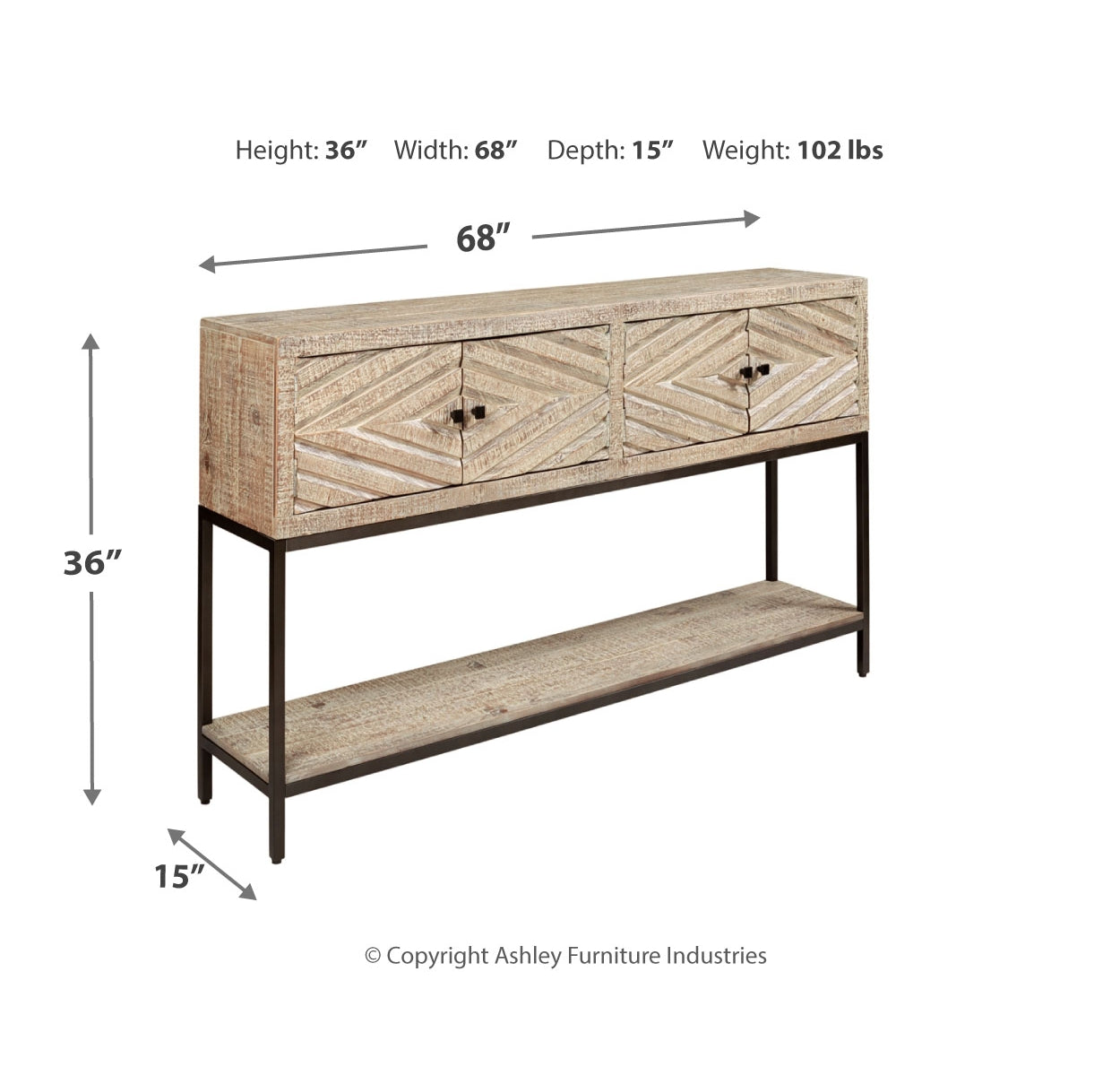 Roanley Sofa/Console Table