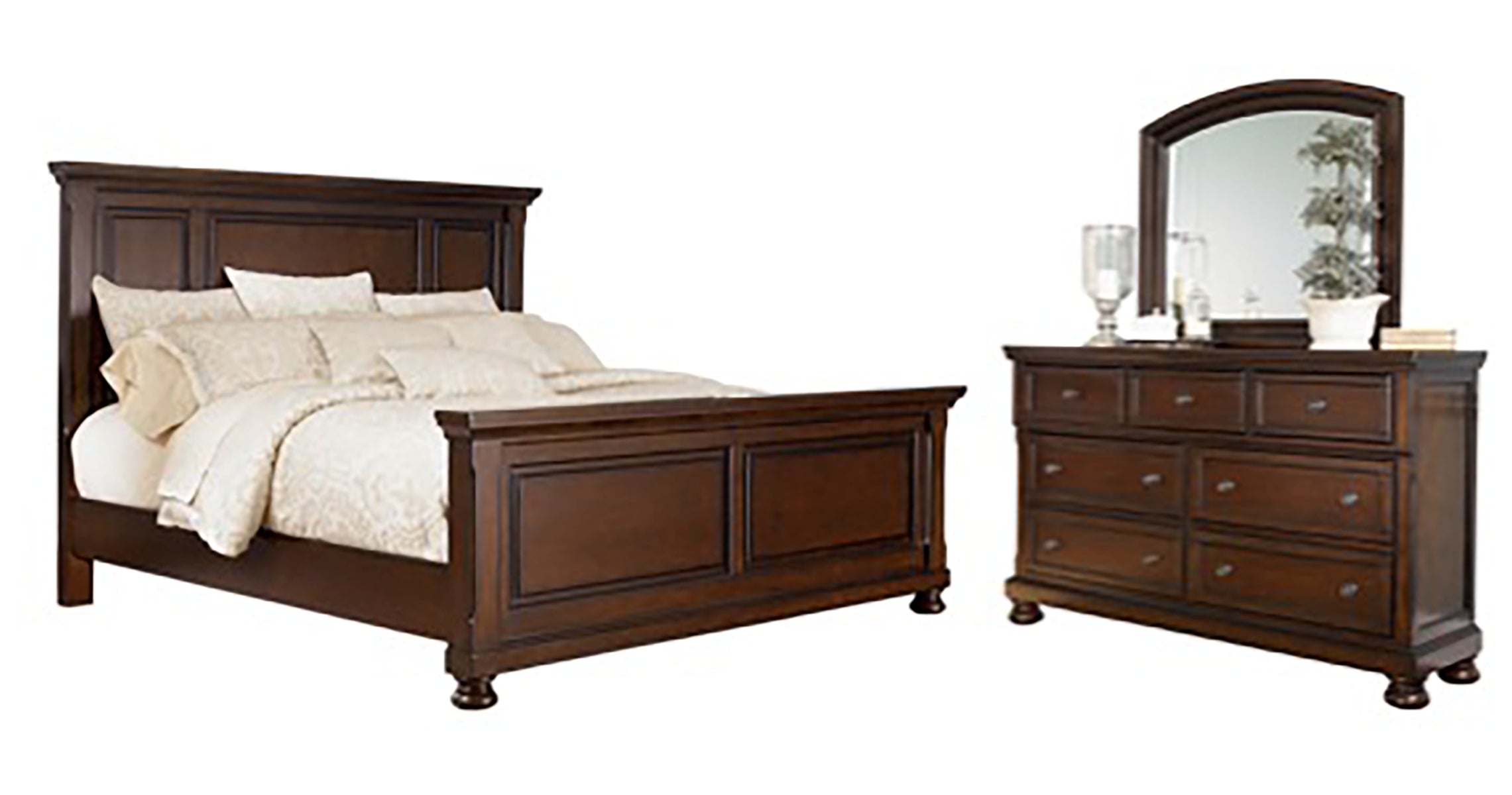Porter Queen Panel Bed with Mirrored Dresser