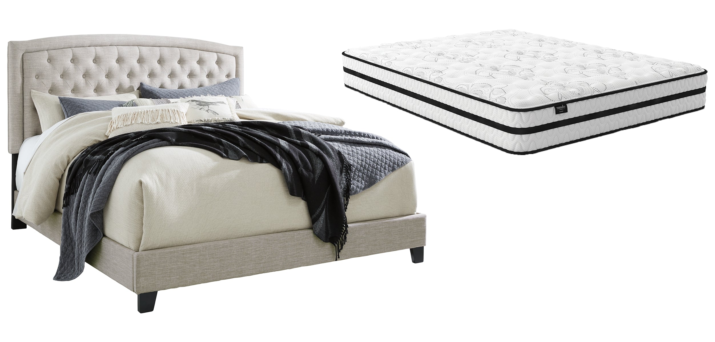 Jerary Queen Upholstered Bed with Mattress