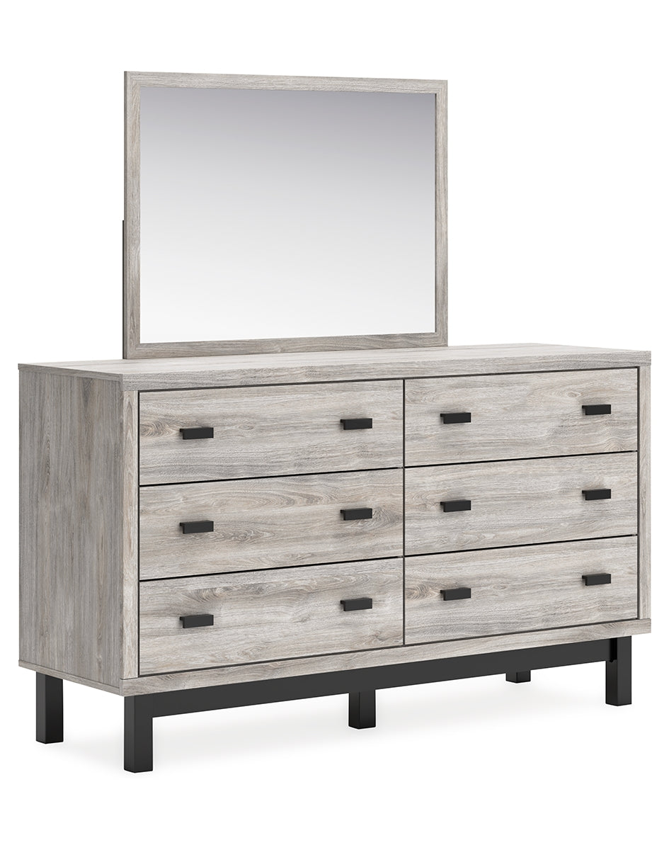Vessalli Queen Panel Bed with Mirrored Dresser