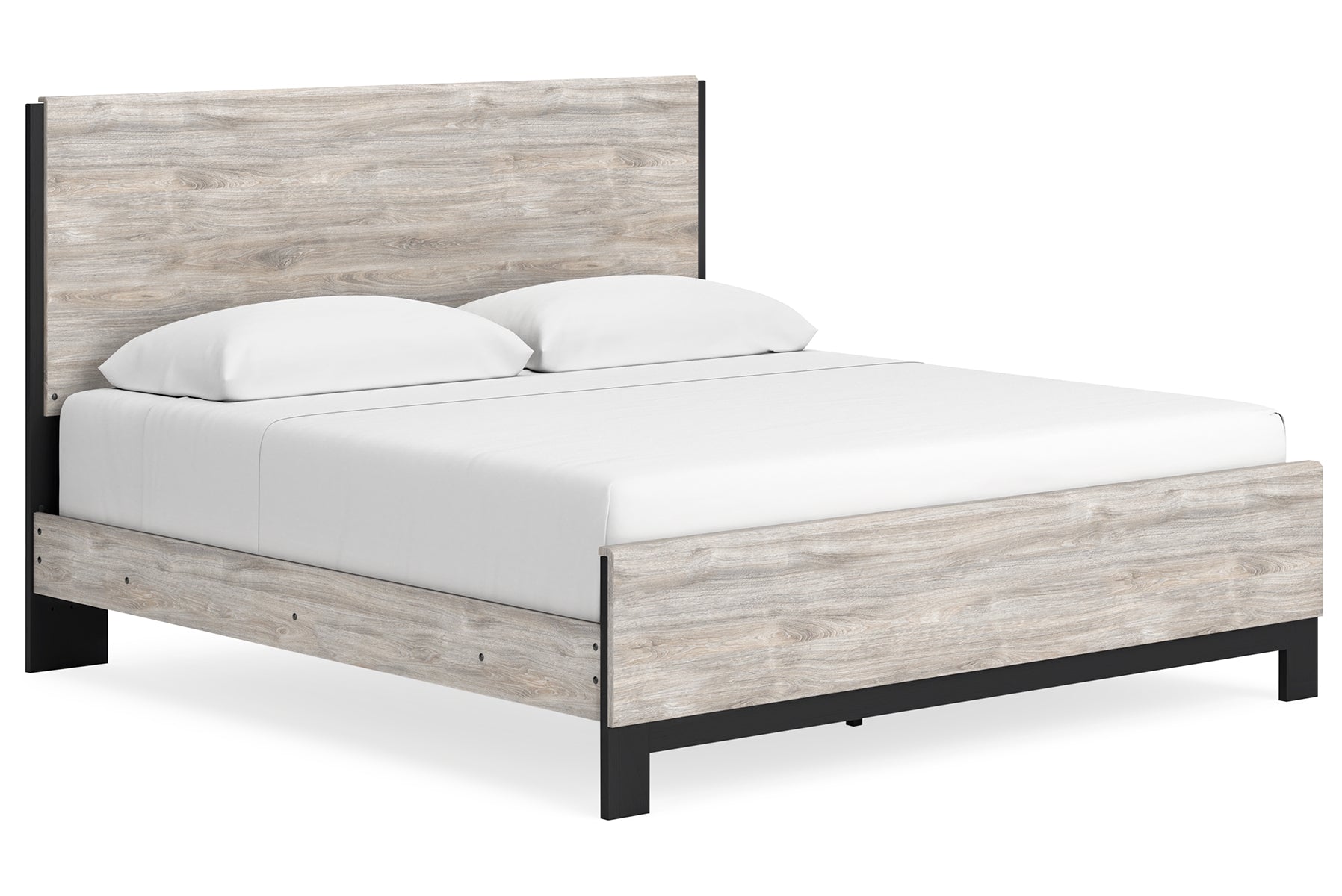 Vessalli King Panel Bed with Mirrored Dresser