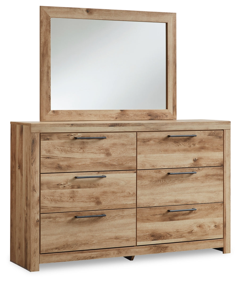 Hyanna King Panel Bed with Storage with Mirrored Dresser, Chest and 2 Nightstands