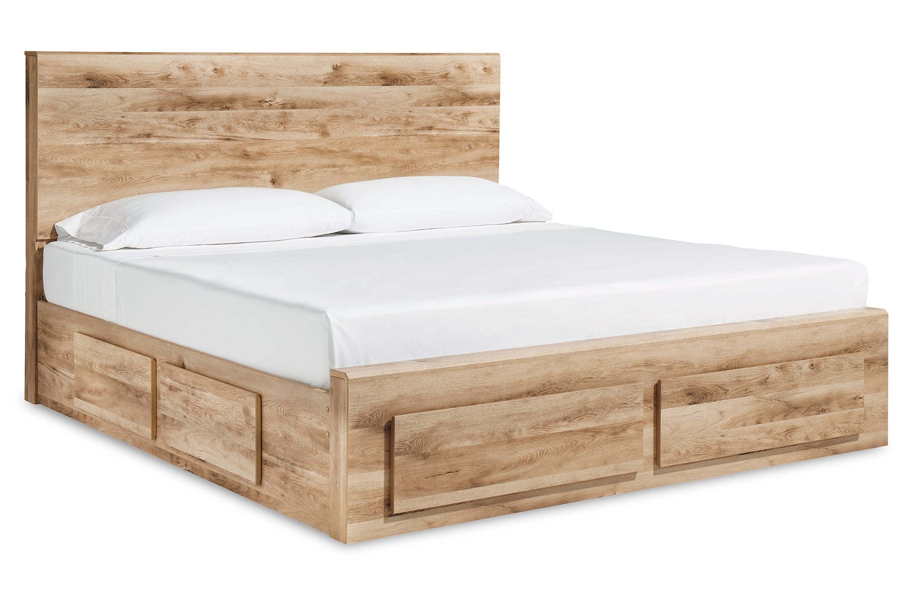 Hyanna King Panel Storage Bed with Mirrored Dresser and Chest