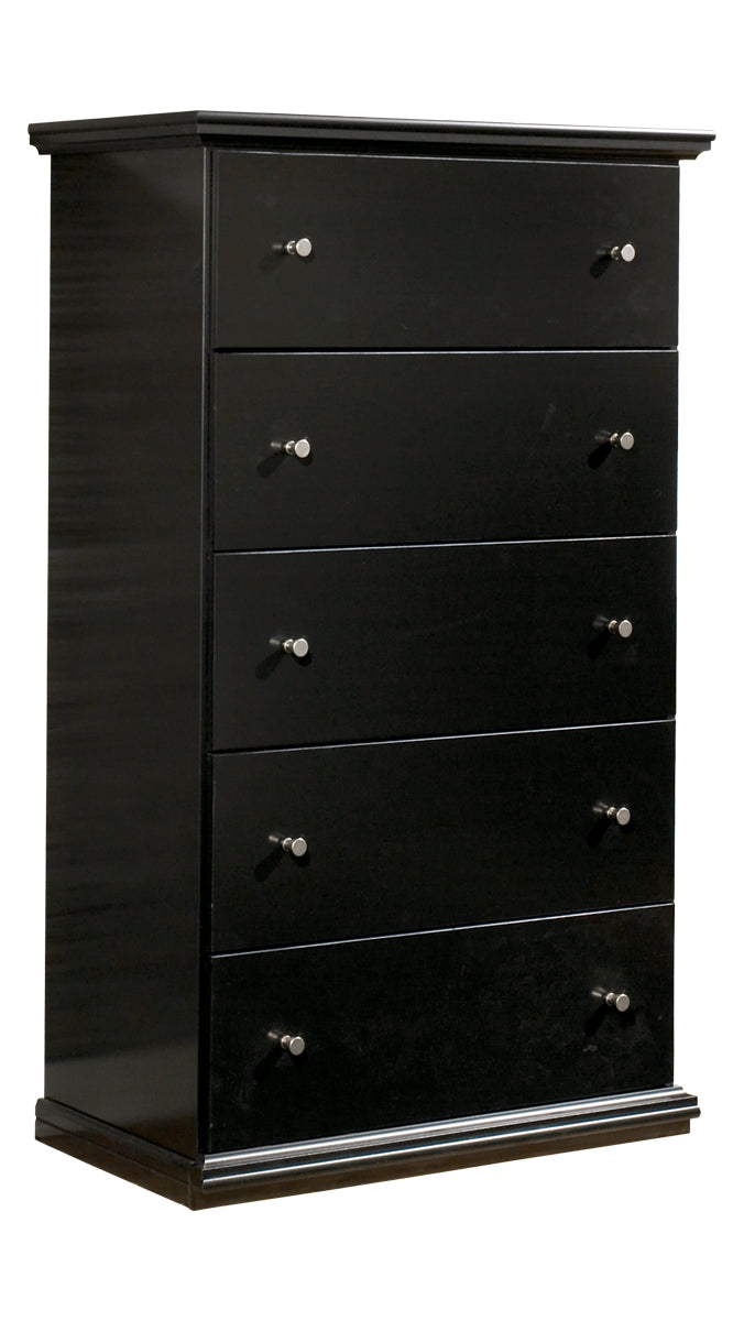 Maribel Full Panel Bed with Mirrored Dresser and Chest