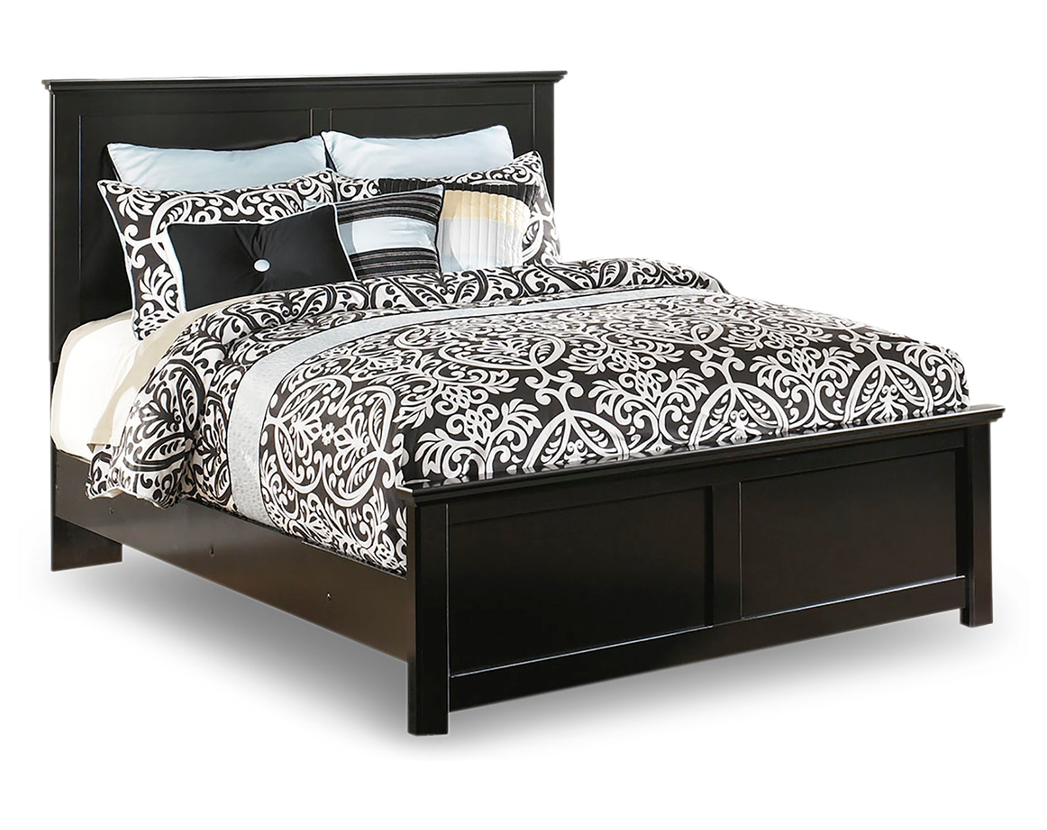 Maribel King Panel Bed with Mirrored Dresser, Chest and Nightstand