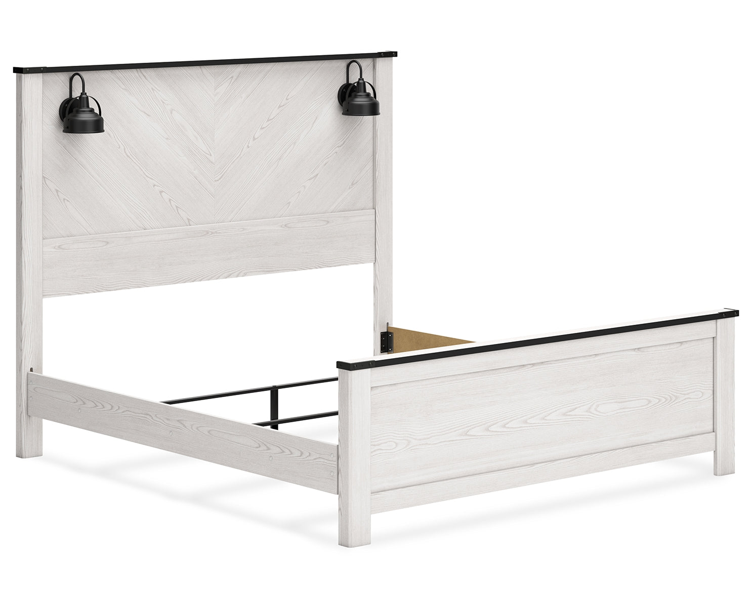 Schoenberg King Panel Bed with Mirrored Dresser