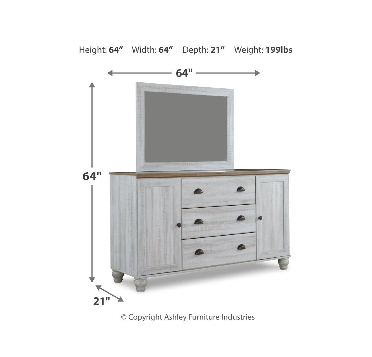 Haven Bay King Panel Storage Bed with Mirrored Dresser, Chest and 2 Nightstands