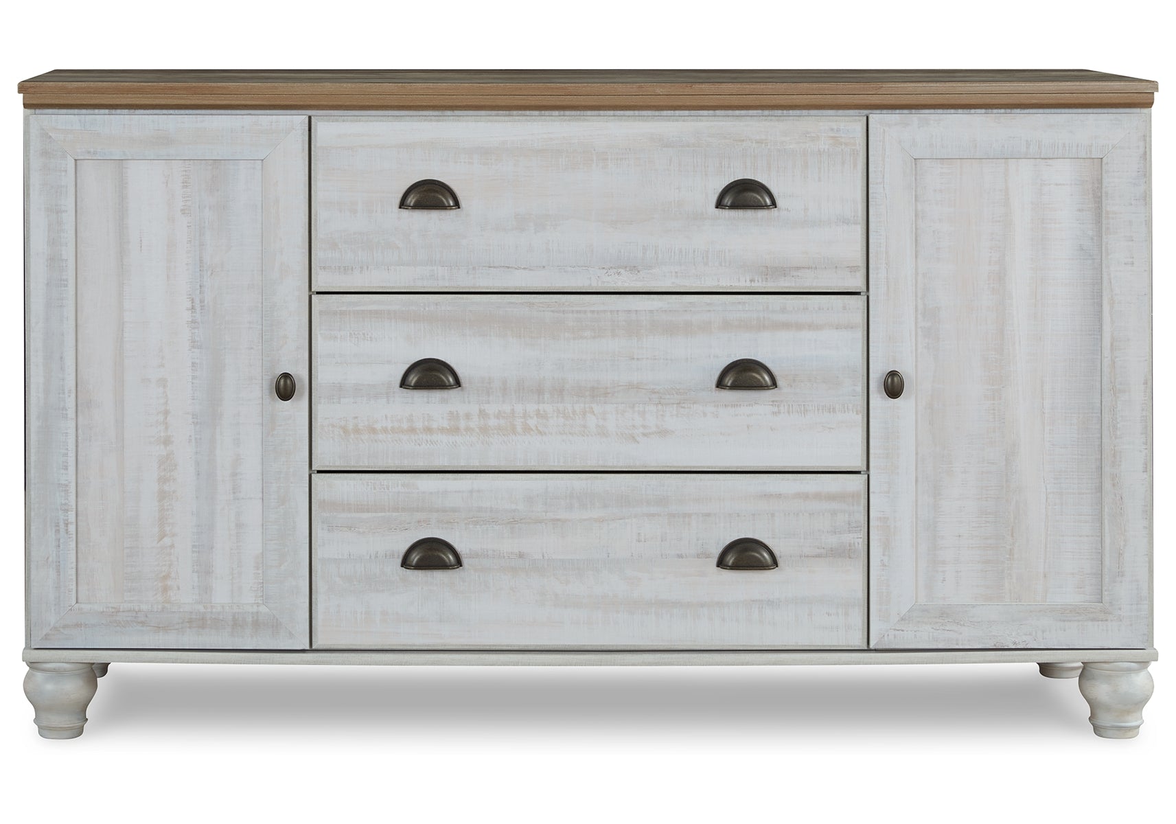 Haven Bay Queen Panel Storage Bed with Mirrored Dresser, Chest and 2 Nightstands