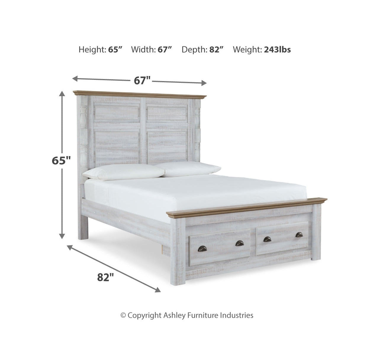 Haven Bay Queen Panel Storage Bed with Mirrored Dresser, Chest and 2 Nightstands
