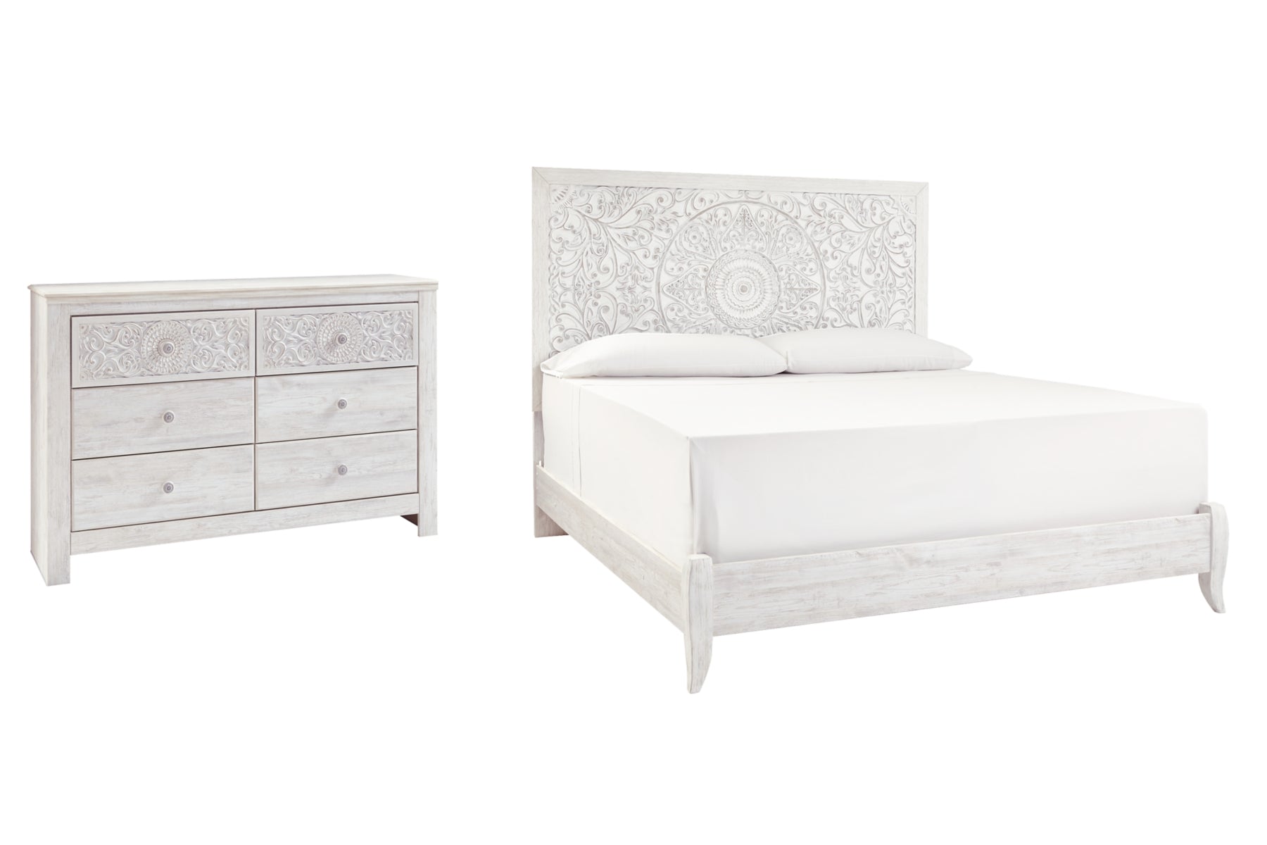 Paxberry King Panel Bed with Dresser