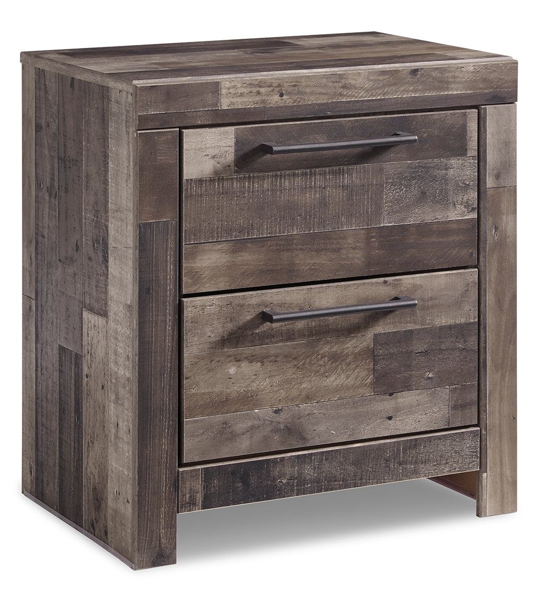 Derekson Twin Panel Bed with 2 Storage Drawers with Mirrored Dresser, Chest and 2 Nightstands