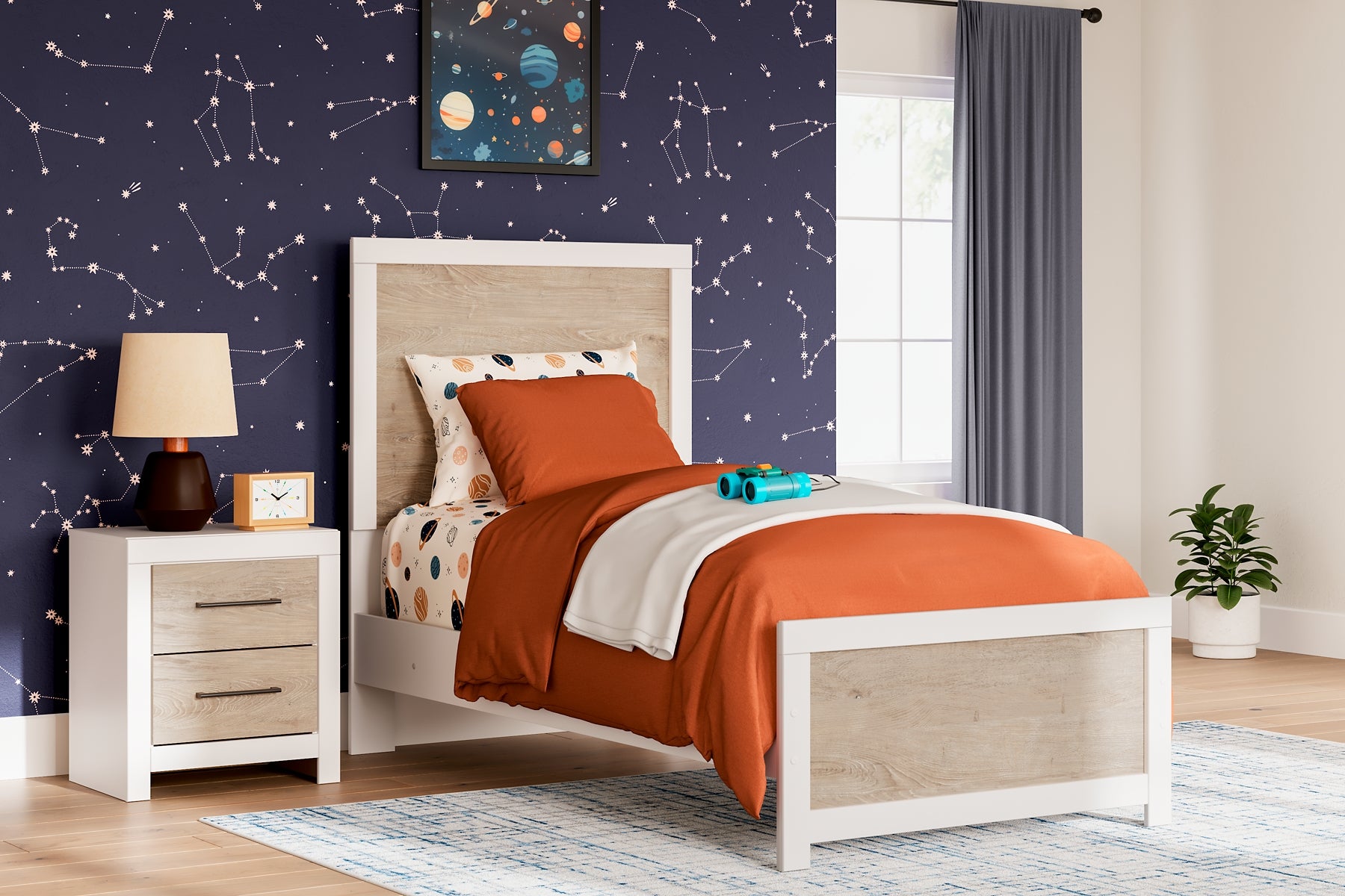 Charbitt Twin Panel Bed with Dresser and Nightstand