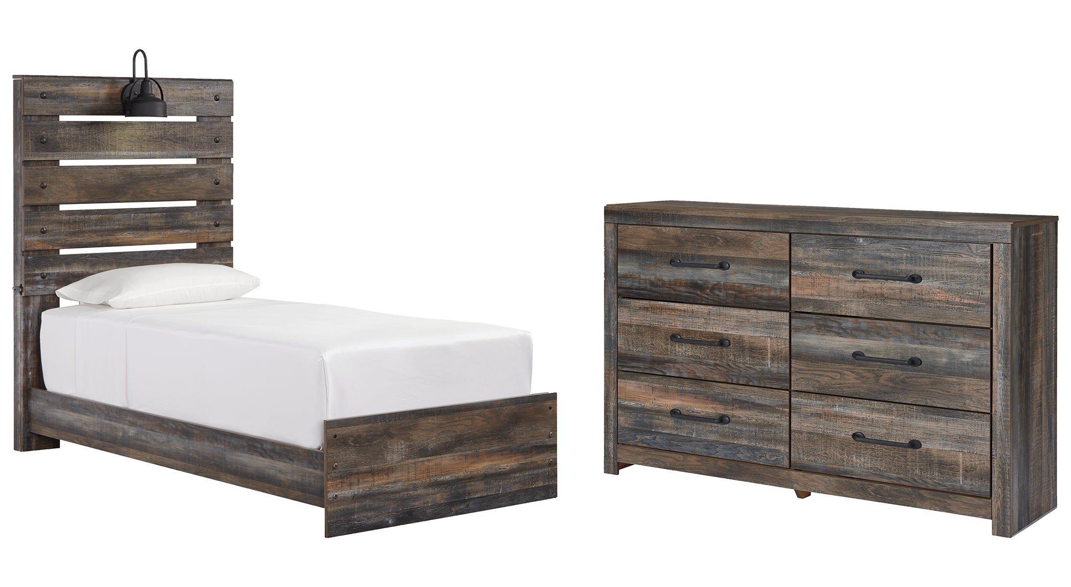 Drystan Twin Panel Bed with Dresser