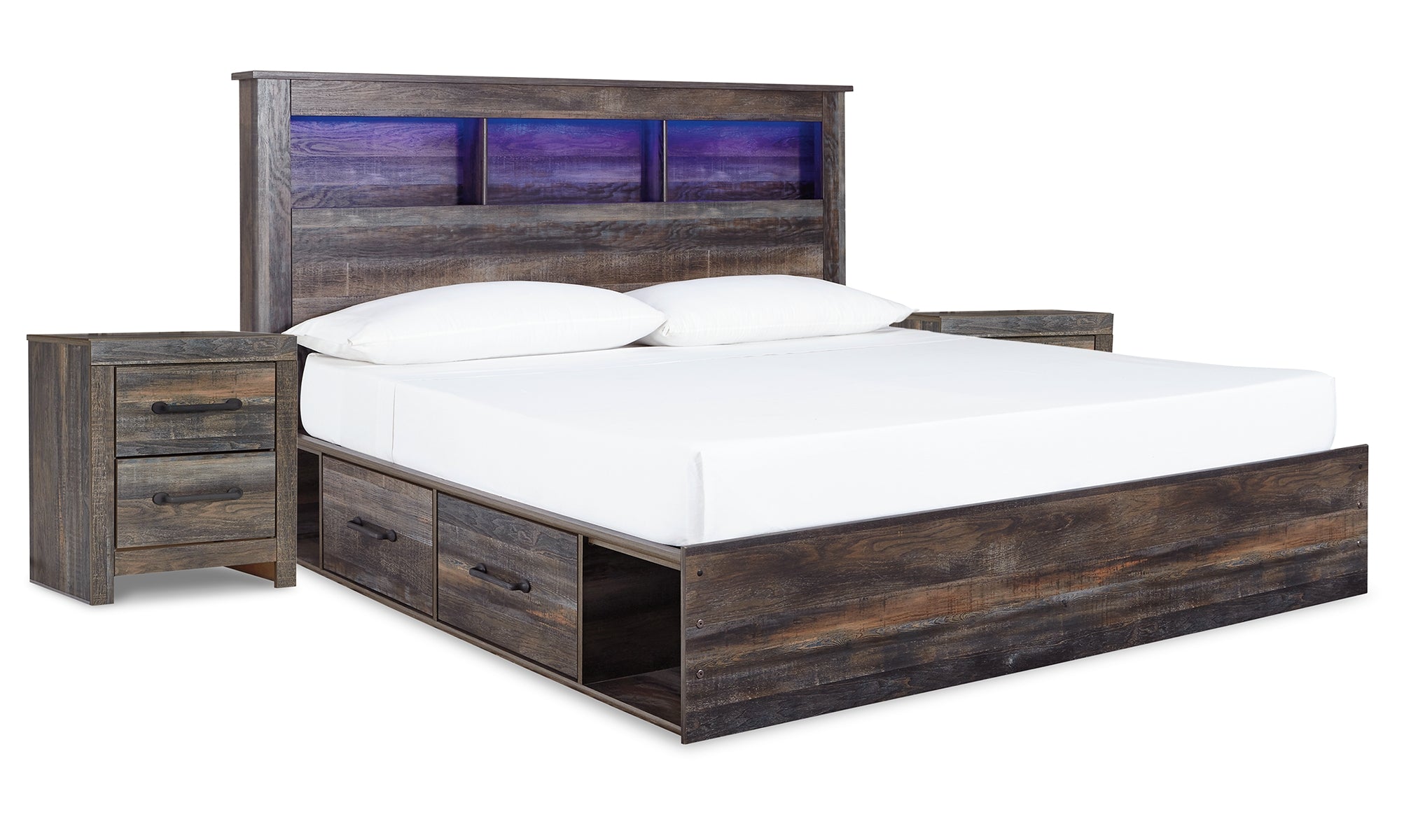 Drystan King Bookcase Bed with 2 Nightstands