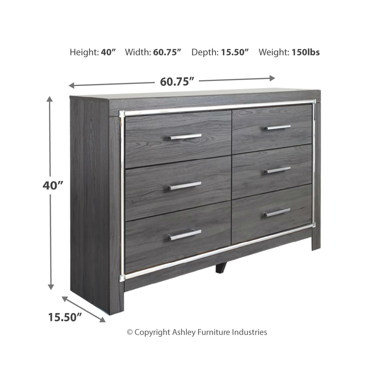 Lodanna King Panel Bed with 2 Storage Drawers with Dresser