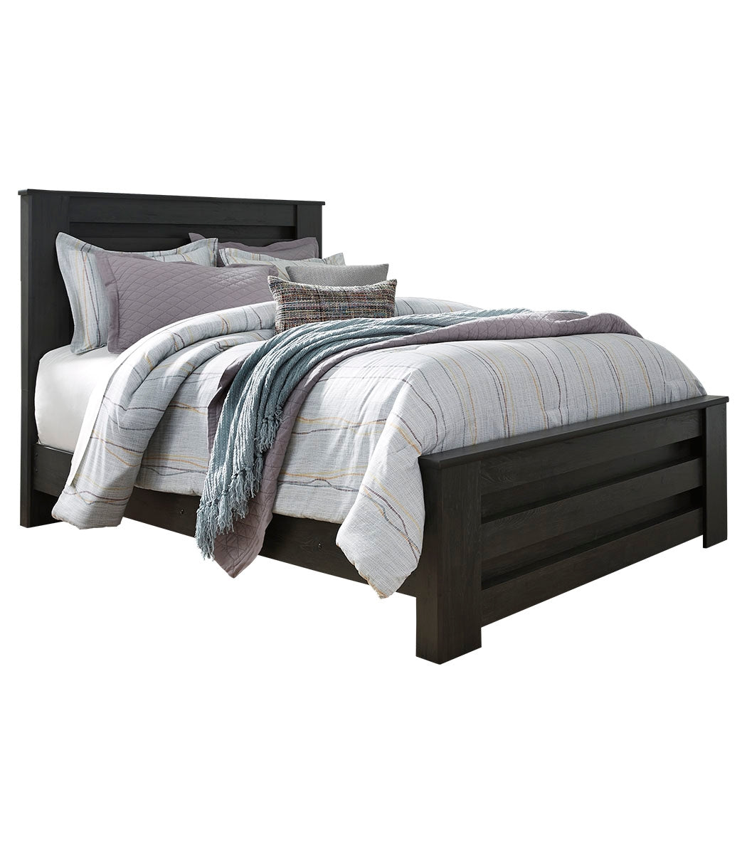 Brinxton Queen Panel Bed with Mirrored Dresser and Nightstand