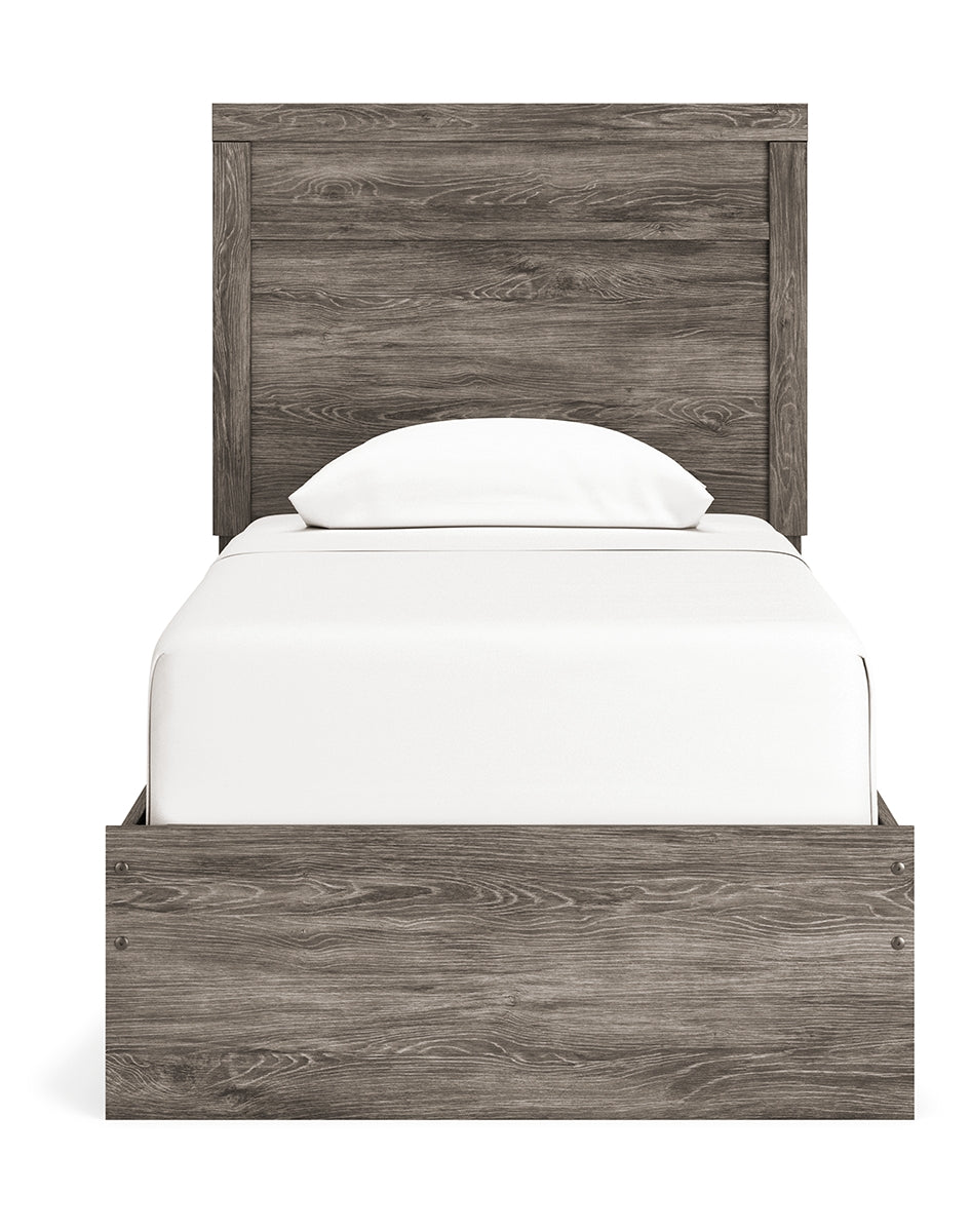 Ralinksi Twin Panel Bed with Mirrored Dresser and Nightstand