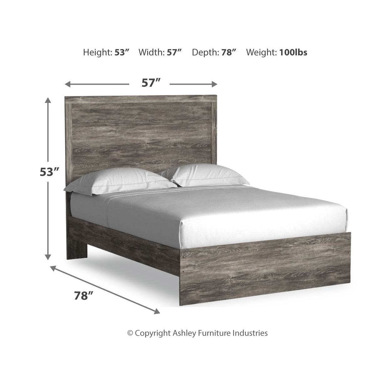 Ralinksi Full Panel Bed with Mirrored Dresser and Nightstand