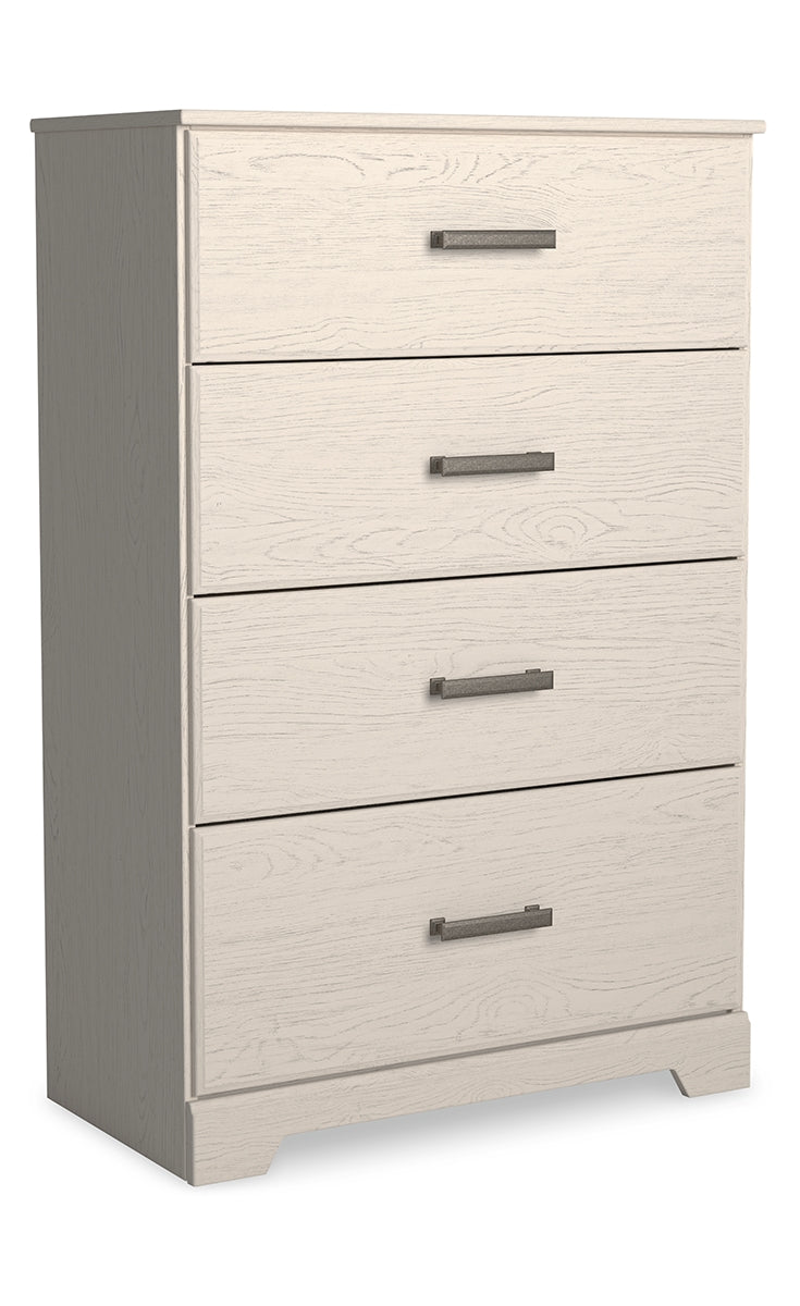 Stelsie Twin Panel Bed with Mirrored Dresser and Chest