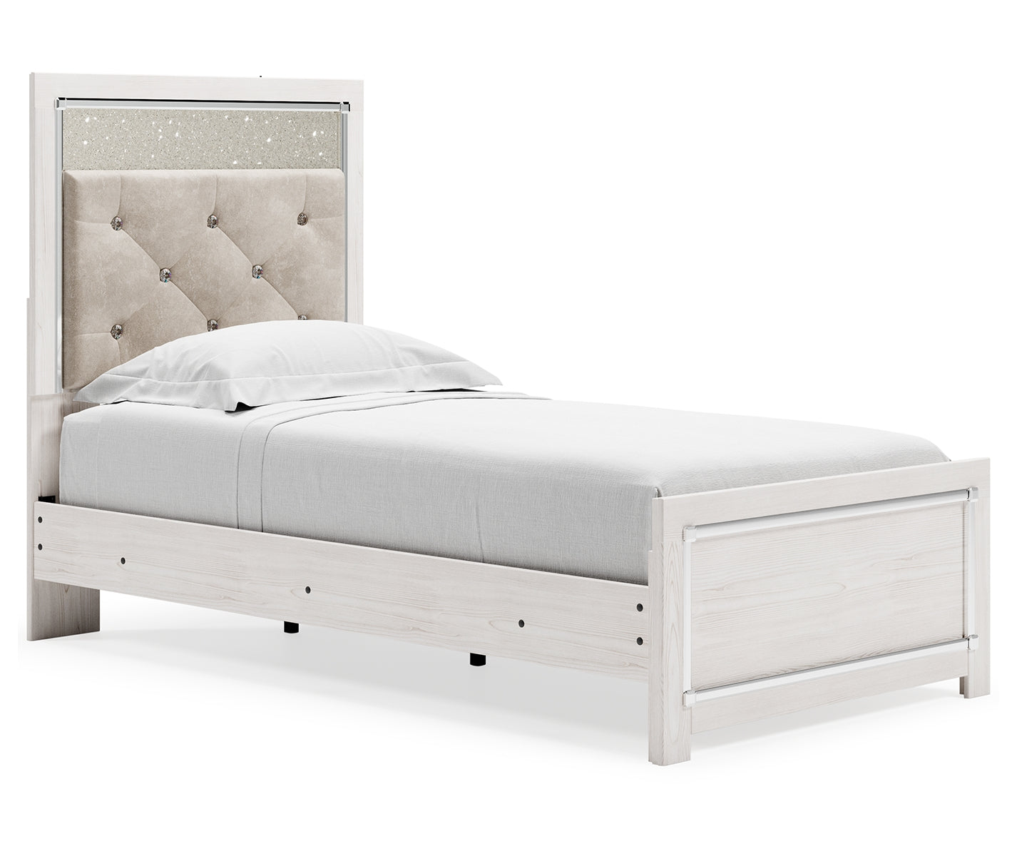 Altyra Twin Panel Bed with Mirrored Dresser and Chest