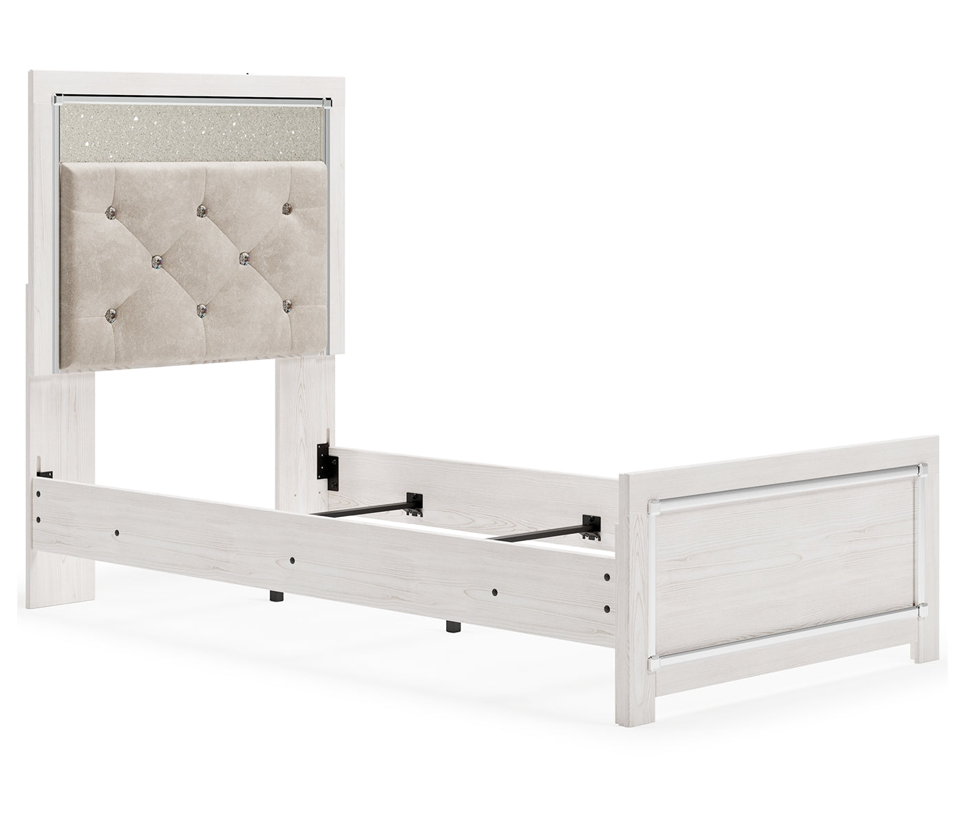 Altyra Twin Panel Bed with Mirrored Dresser and Chest