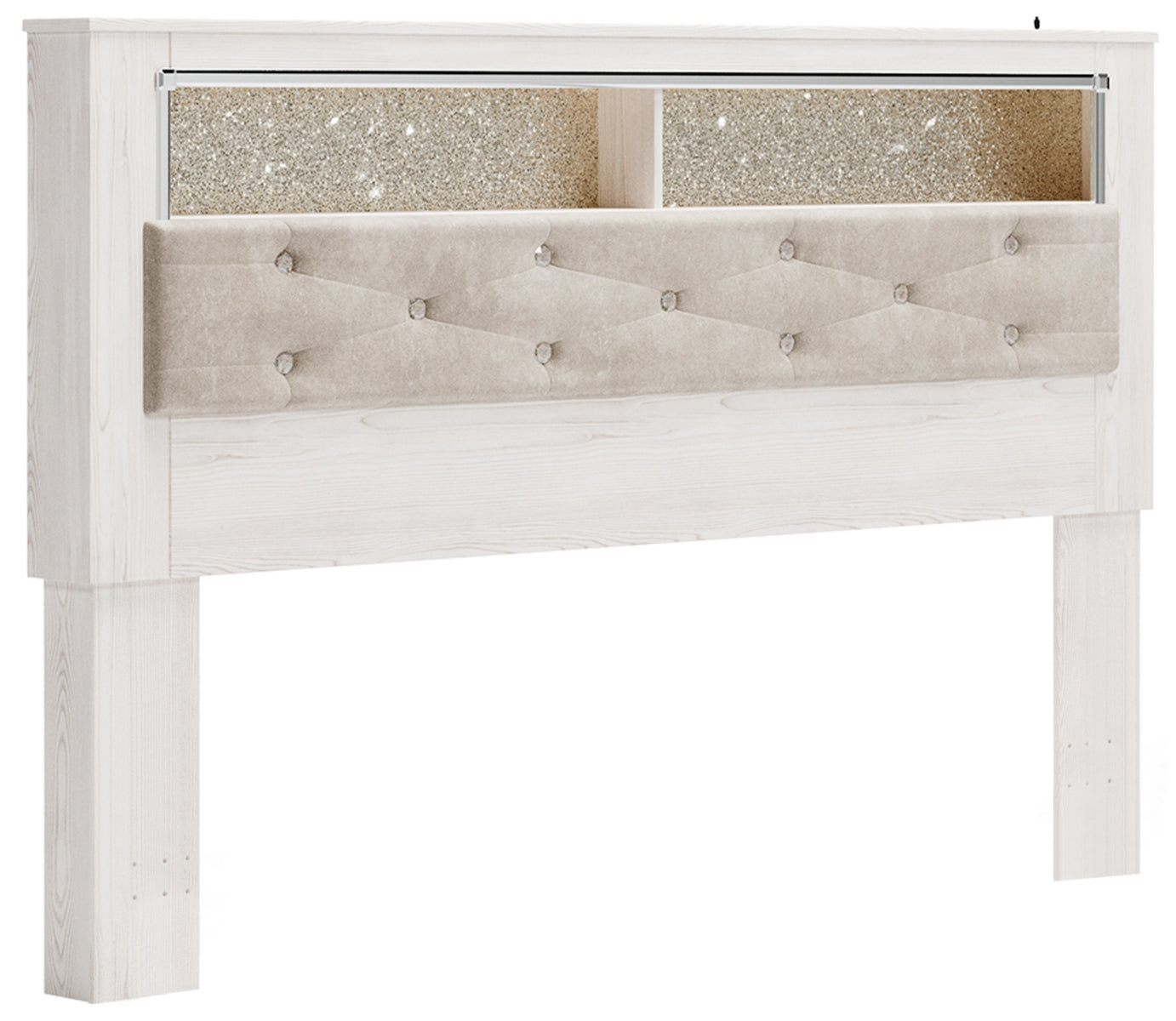 Altyra King Upholstered Panel Bookcase Headboard