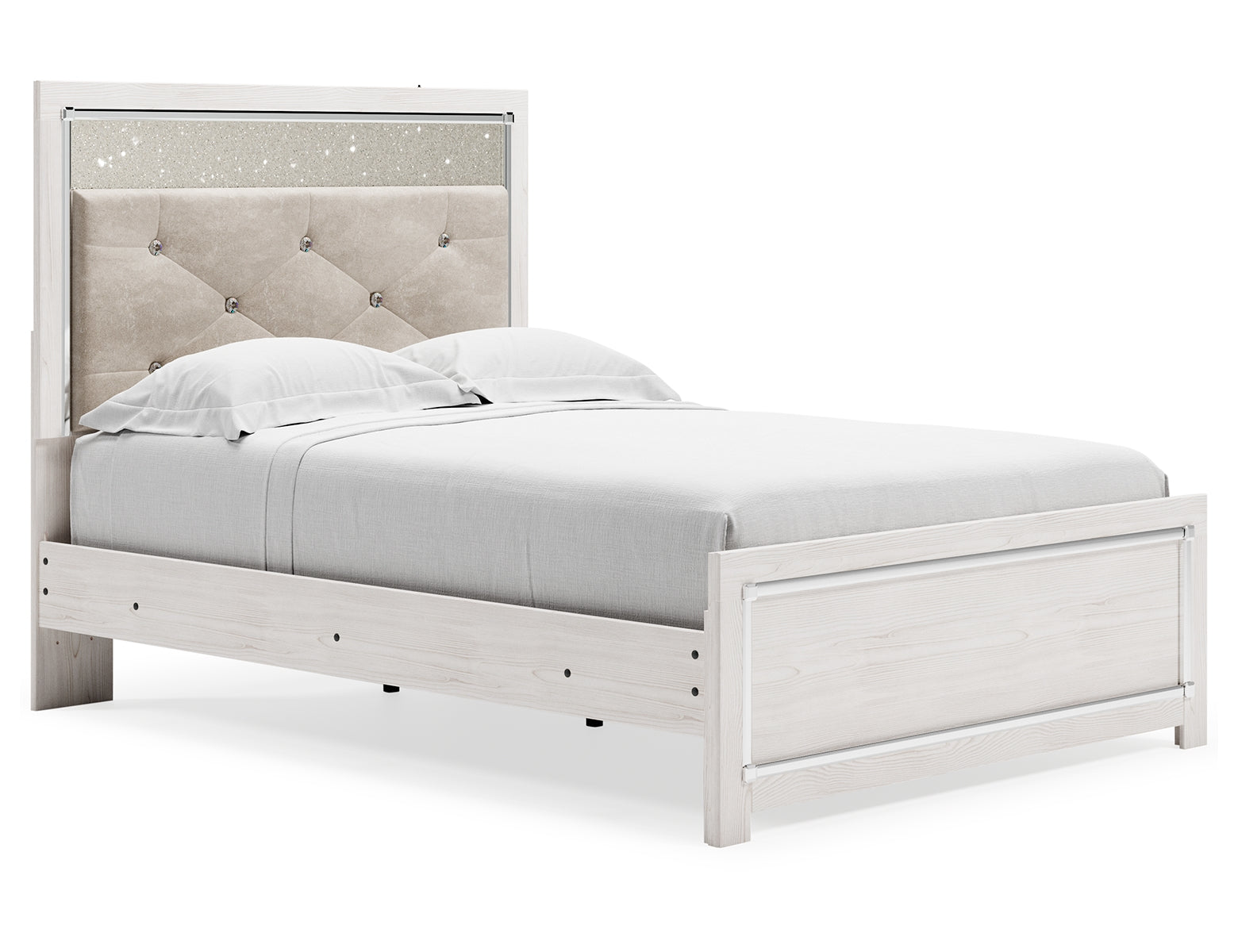 Altyra Full Panel Bed with Mirrored Dresser
