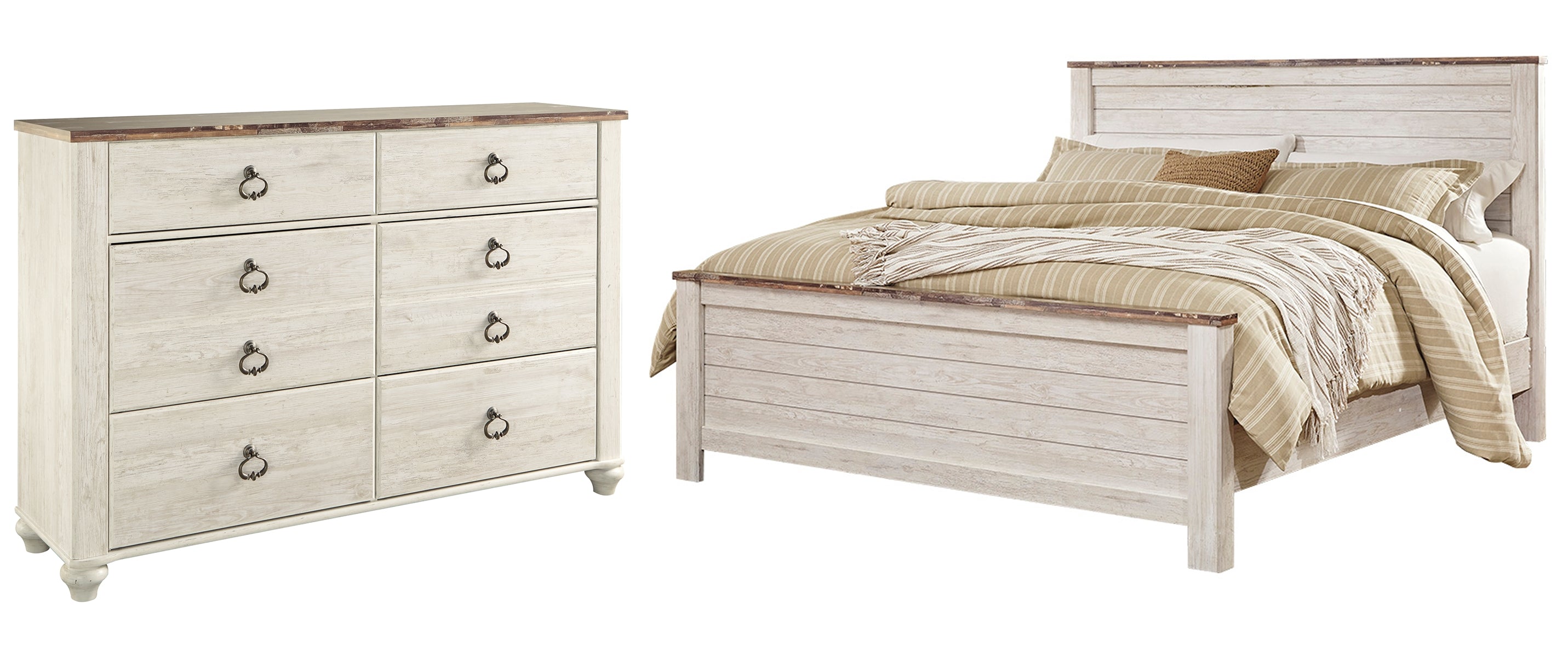 Willowton California King Panel Bed with Dresser