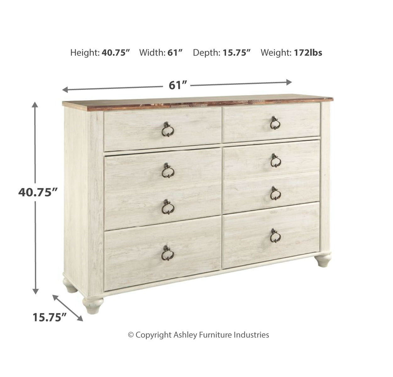 Willowton King Panel Bed with Dresser