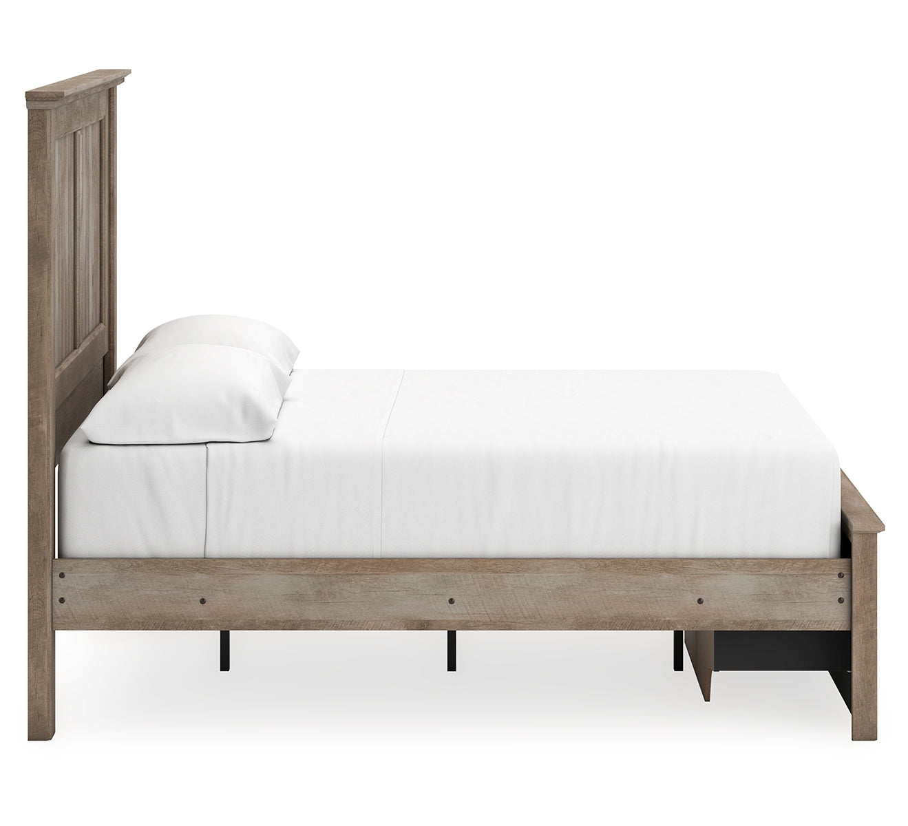 Yarbeck Queen Panel Bed with Storage with Mirrored Dresser, Chest and 2 Nightstands