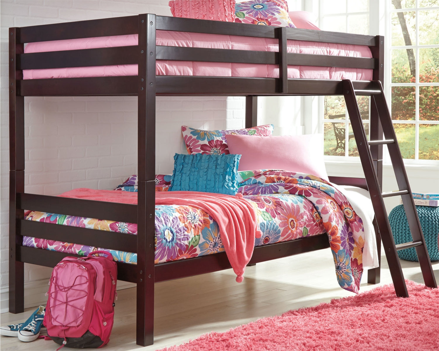Halanton Twin over Twin Bunk Bed with Ladder
