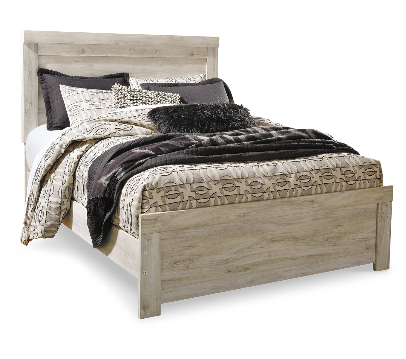 Bellaby Queen Panel Bed with Mirrored Dresser and Chest