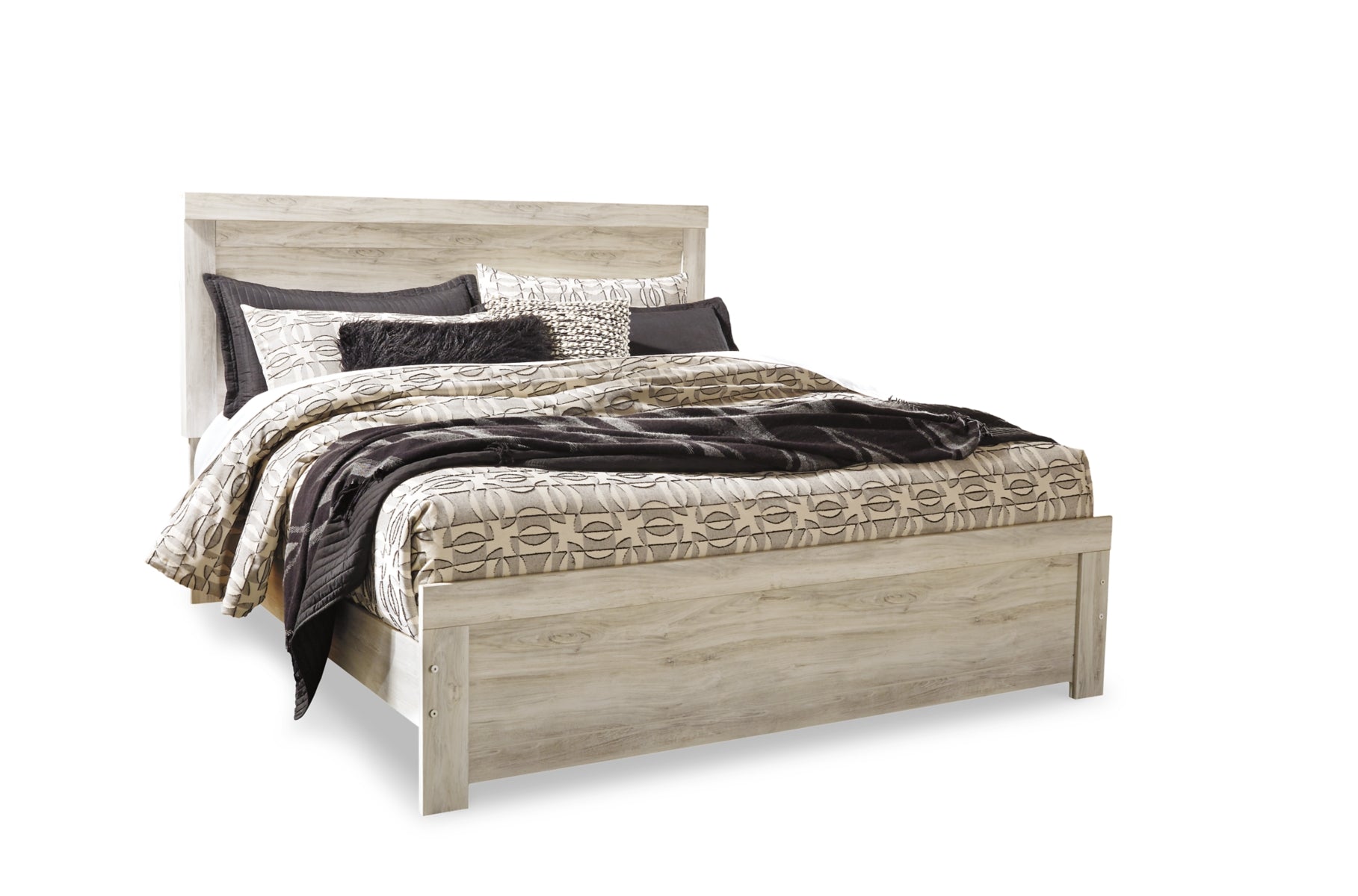 Bellaby King Panel Bed with Mirrored Dresser, Chest and Nightstand