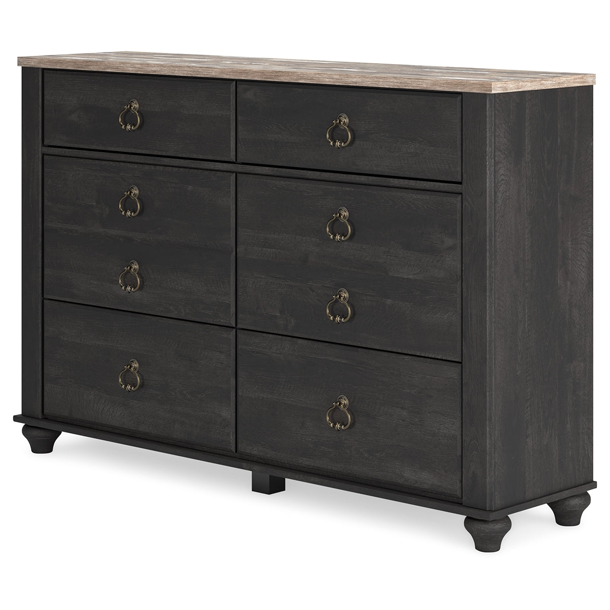 Nanforth King Panel Bed with Dresser and Nightstand