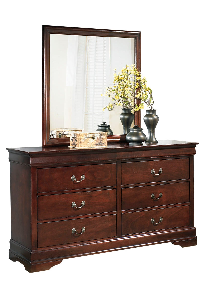 Alisdair Twin Sleigh Bed with Mirrored Dresser