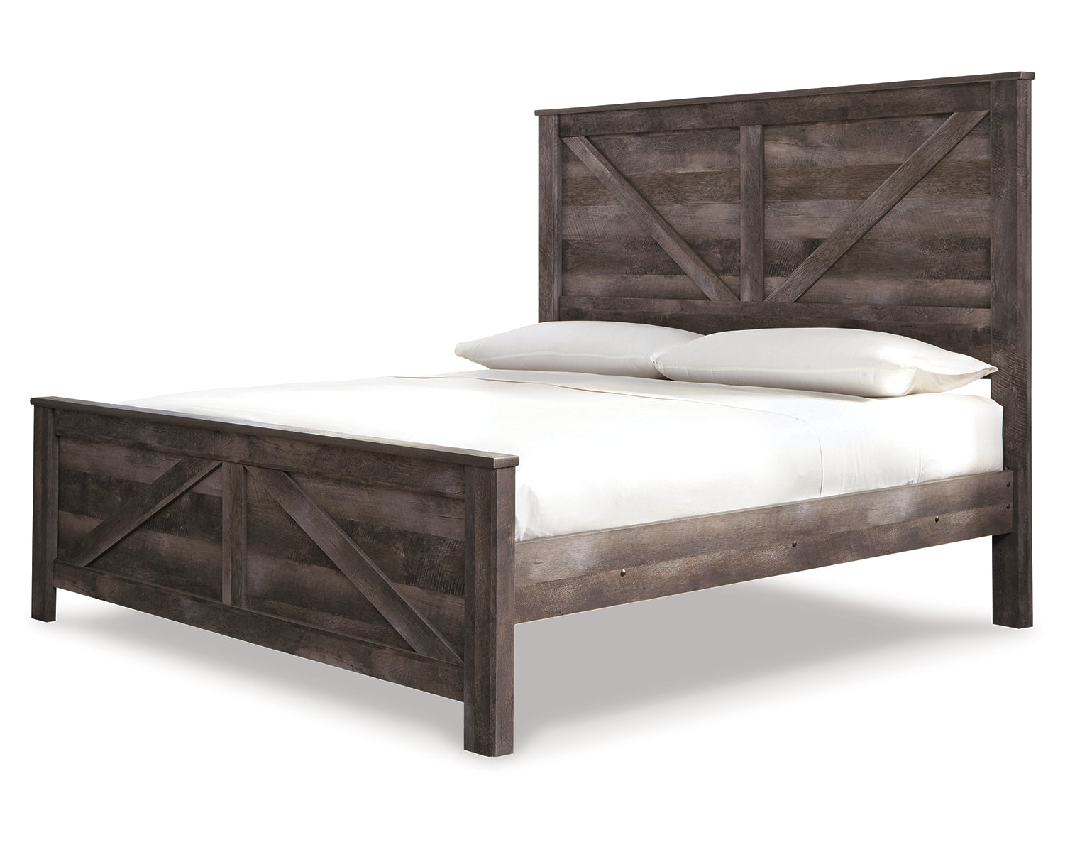 Wynnlow King Crossbuck Panel Bed with Dresser