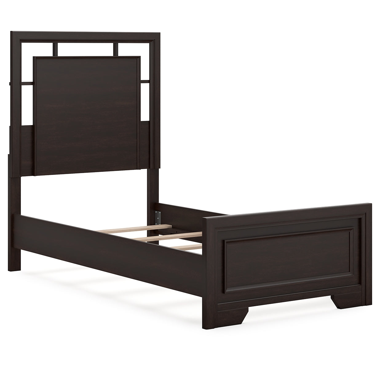 Covetown Twin Panel Bed with Mirrored Dresser, Chest and Nightstand