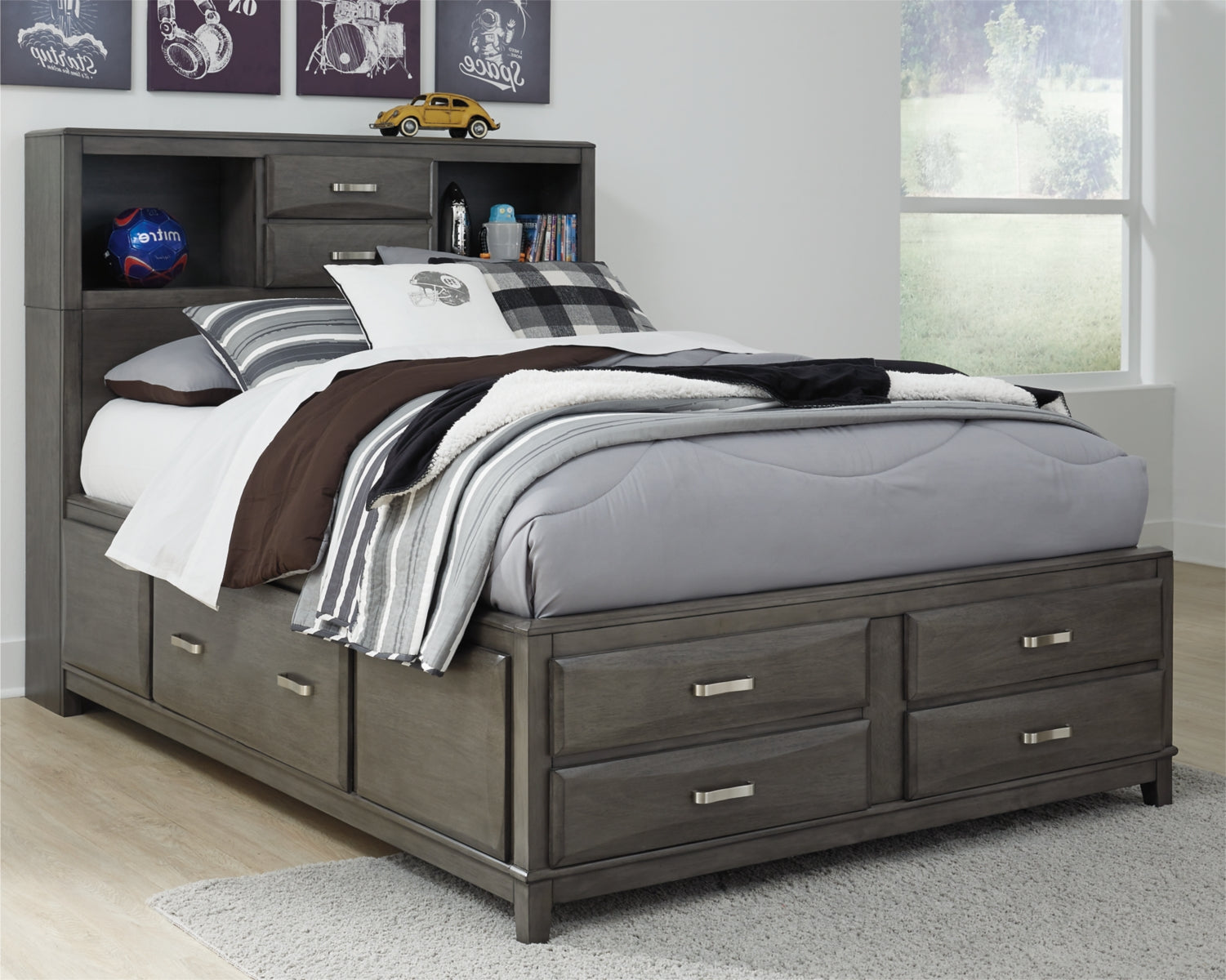 Caitbrook Full Storage Bed with 7 Drawers