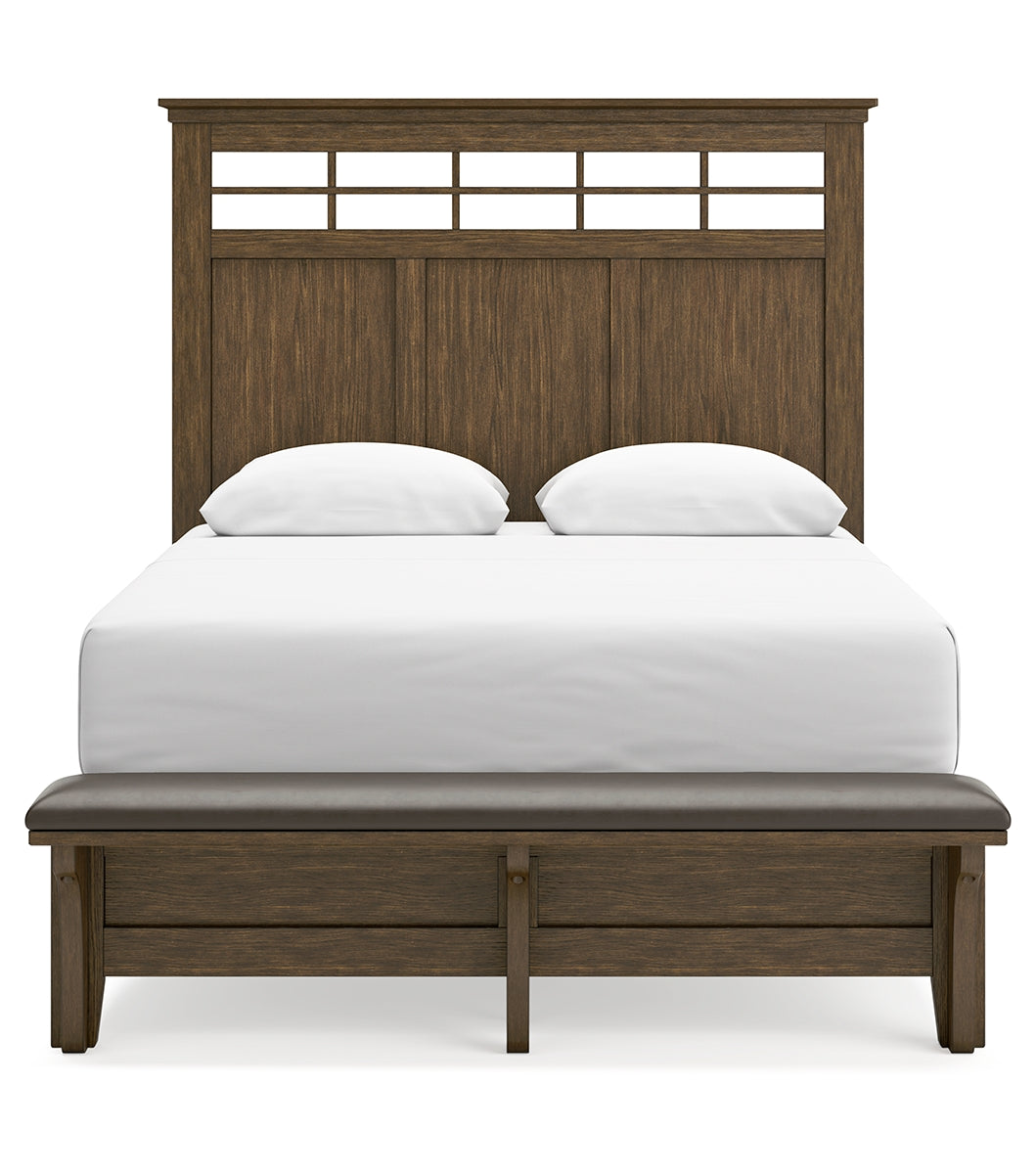 Shawbeck Queen Panel Bed with Mirrored Dresser and Nightstand