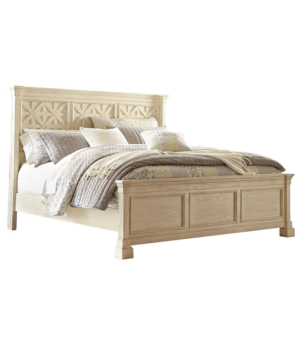 Bolanburg King Panel Bed with Mirrored Dresser, Chest and 2 Nightstands