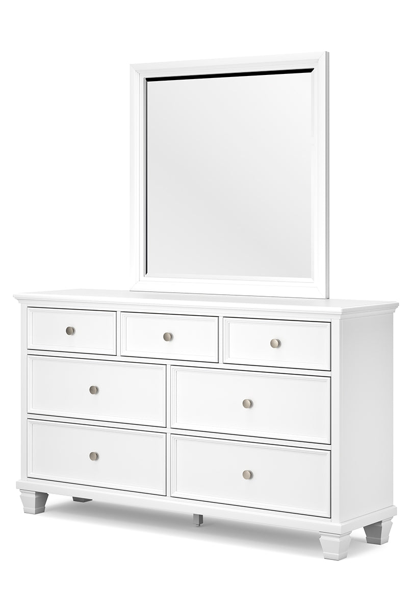 Fortman Twin Panel Bed with Mirrored Dresser, Chest and 2 Nightstands
