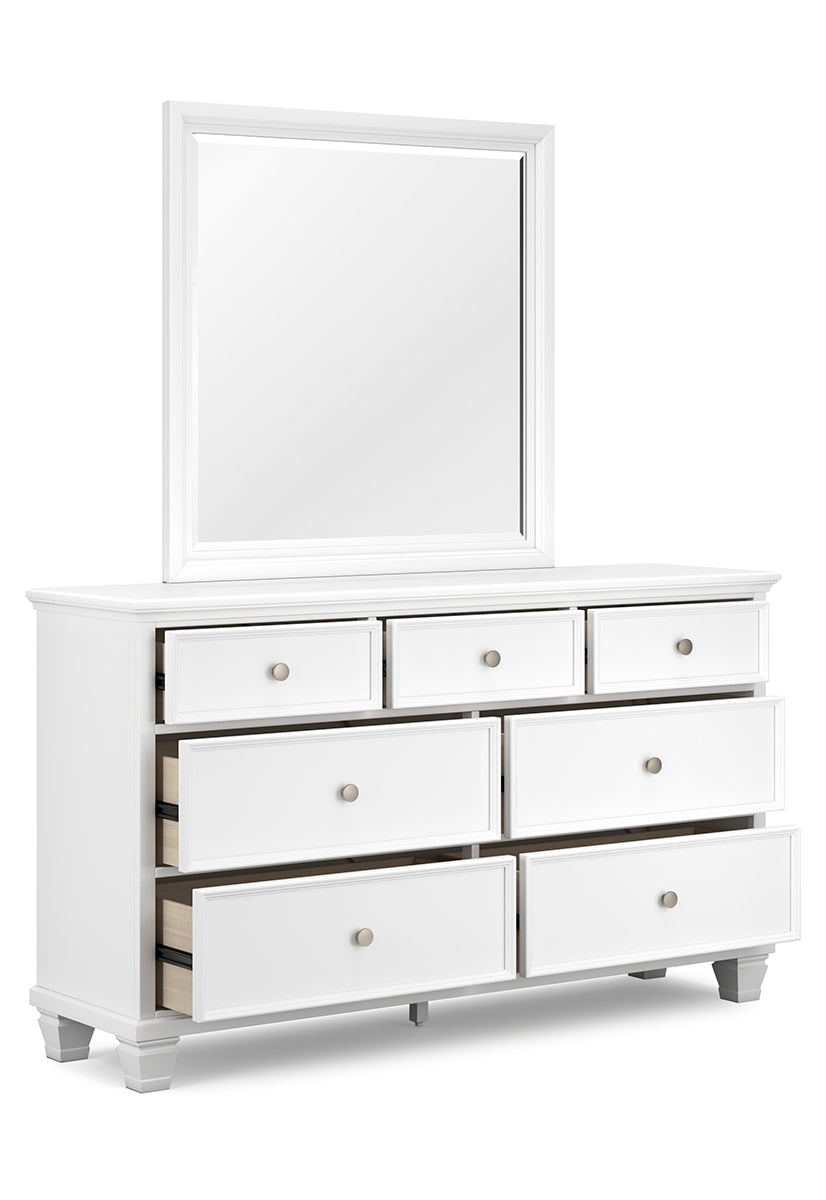 Fortman Full Panel Bed with Mirrored Dresser and Nightstand