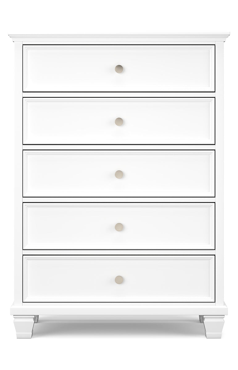 Fortman Full Panel Bed with Mirrored Dresser and Chest